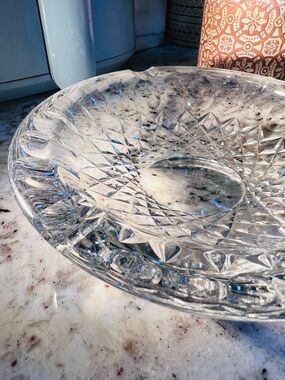 Unique Vintage heavy Crystal or glass Decorative Ashtray or Catch-all